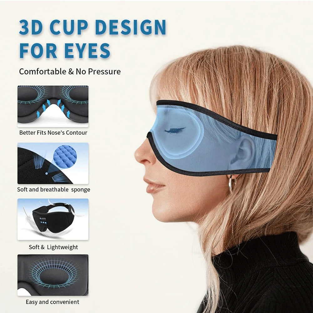 Bluetooth 3D eye mask with built-in speaker